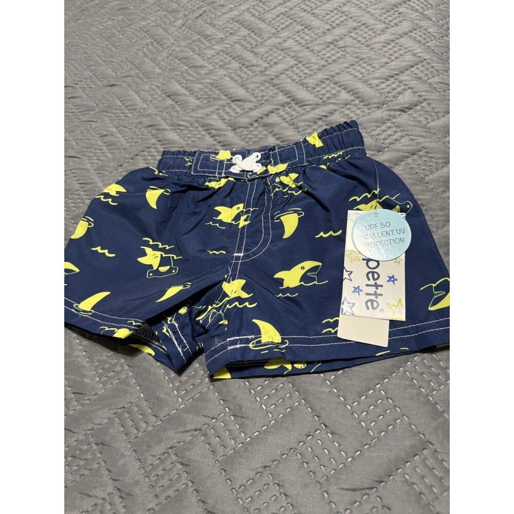 WIPPETTE BABY BOYS QUICK DRY SHARK SWIM SHORTS SPF 50 SIZE 12 MONTHS NWT